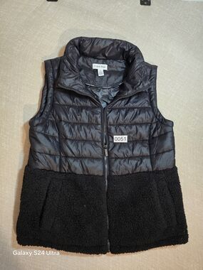 Calvin Klein Black Quilted & Sherpa Vest